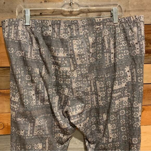 Johnny Was Pete & Greta Grey Art Boho Patterned Pull-On Pants Size XL - Picture 7 of 10